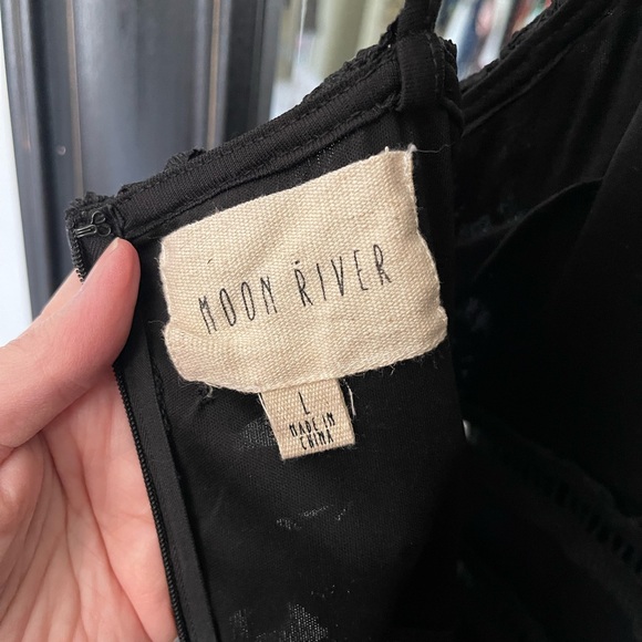 Anthropologie Moon River Black Crochet Lace Dress Size Large - Picture 8 of 9